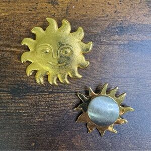 Gold Sun Brooch Bundle Celestial Y2K 90’s Revival